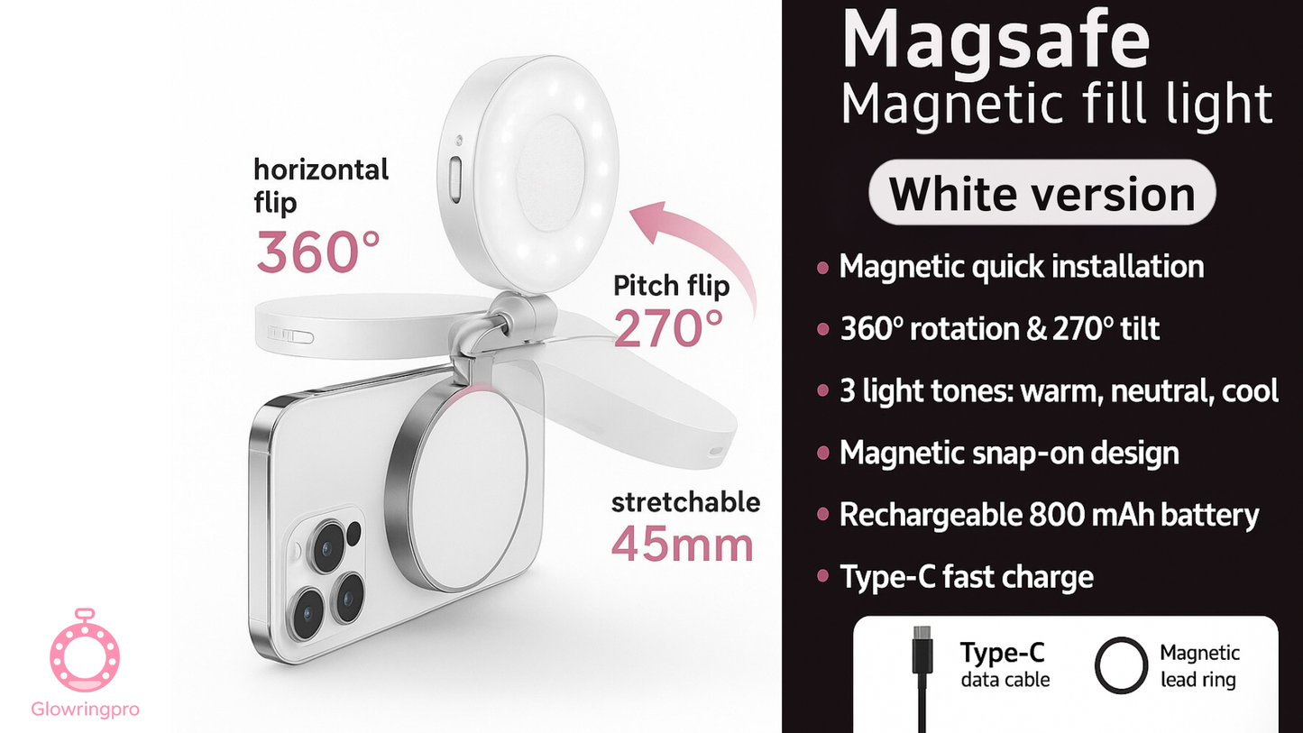 Magnetic 3-in-1 LED Selfie Light