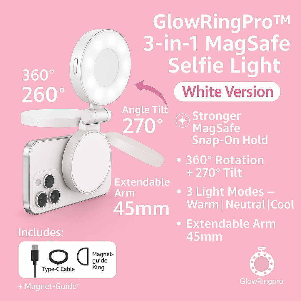 Magnetic 3-in-1 LED Selfie Light