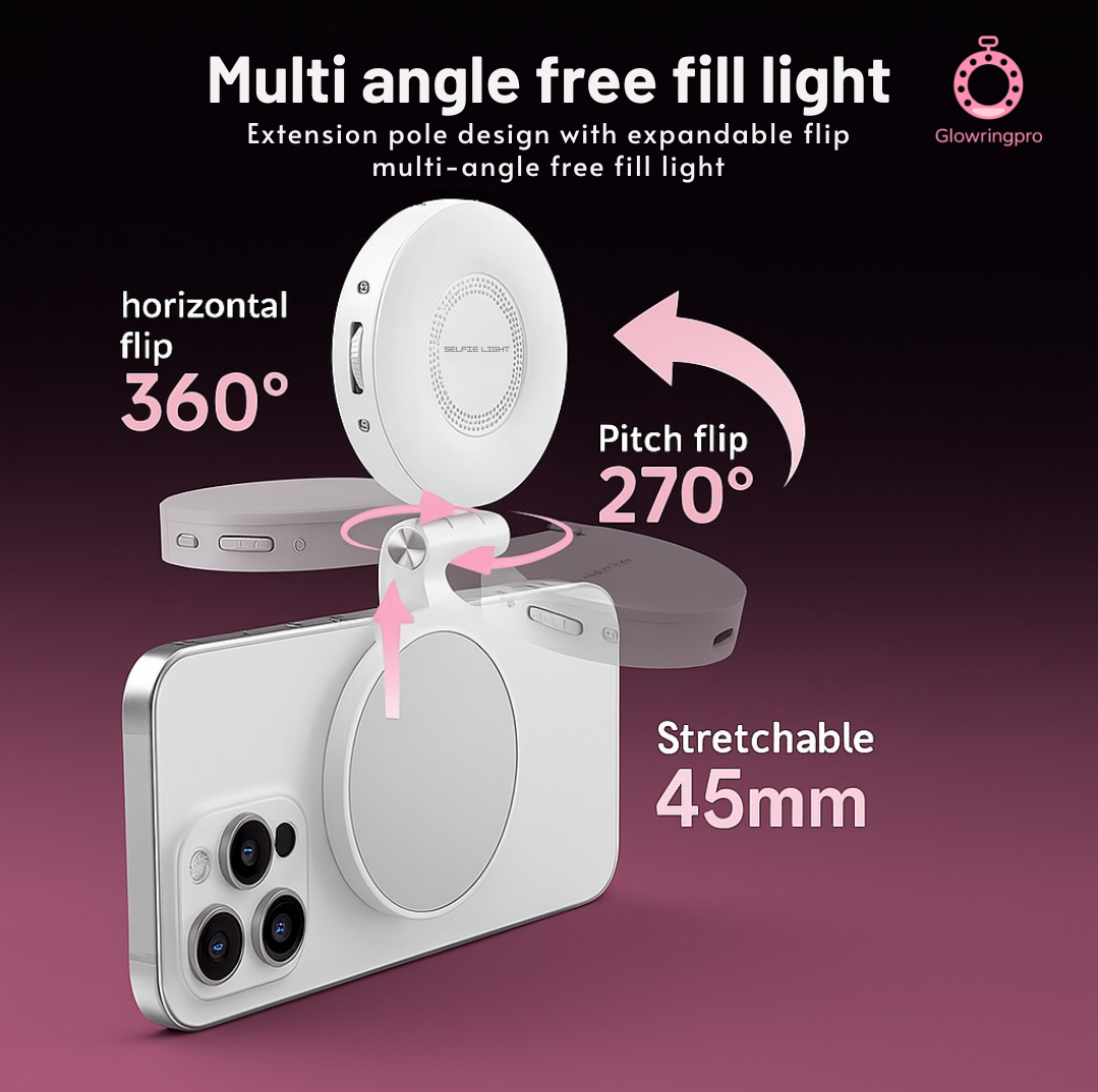 Magnetic 3-in-1 LED Selfie Light